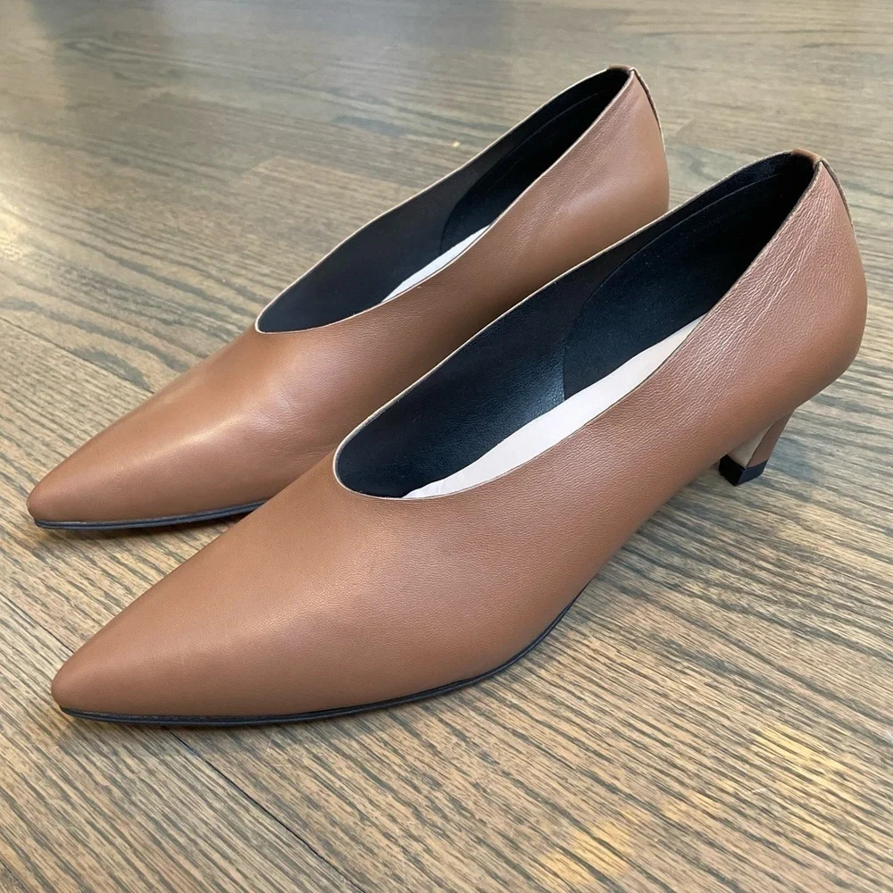 ALL BLACK Classic Leather Pumps Shoes Heels minimalist size EU 40
